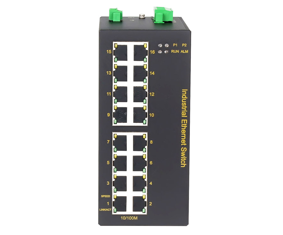 16-Port Unmanaged Layer2 Industrial Ethernet Switch