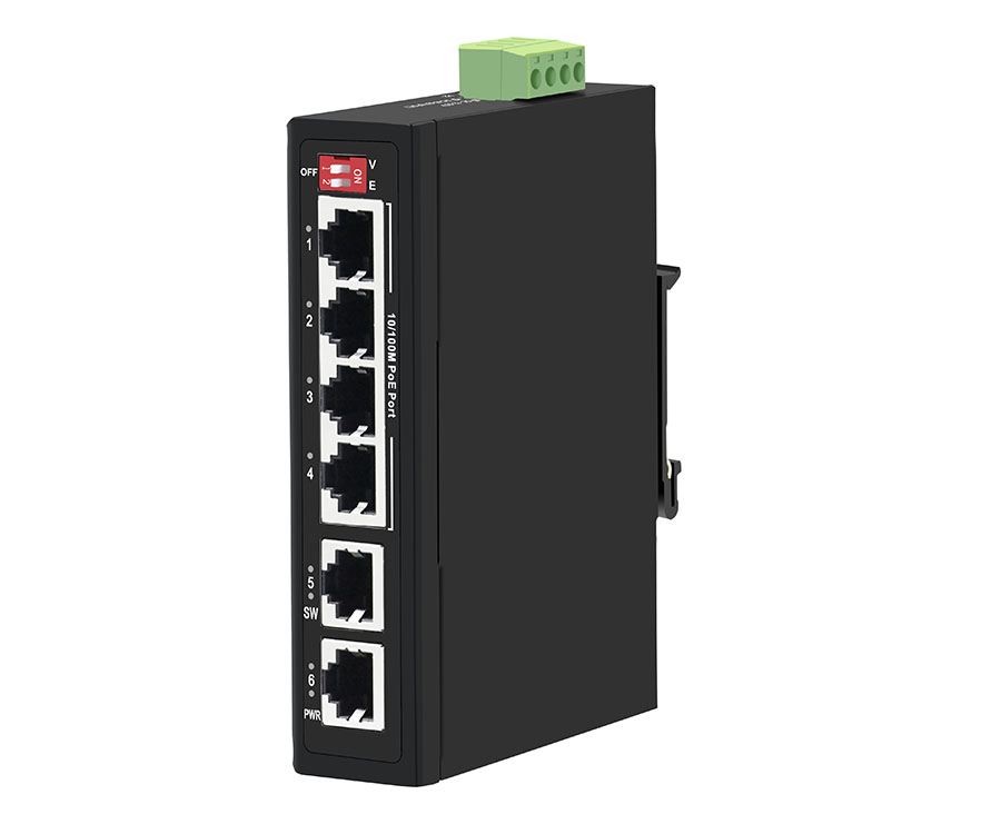 6 port layer2 unmanaged industrial poe switches
