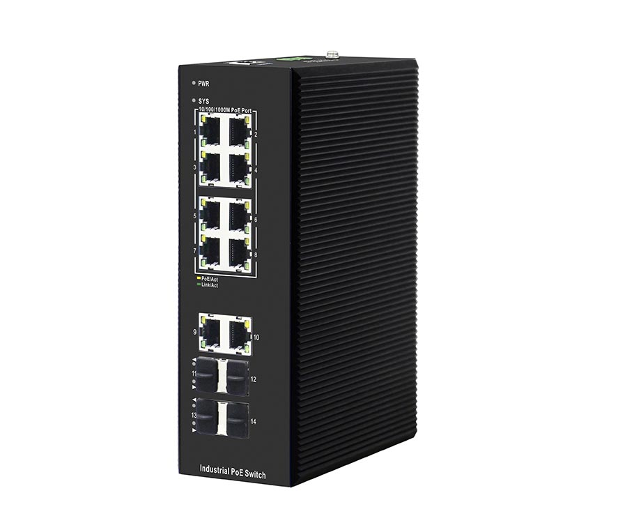14 port layer2 gigabit managed industrial poe switches